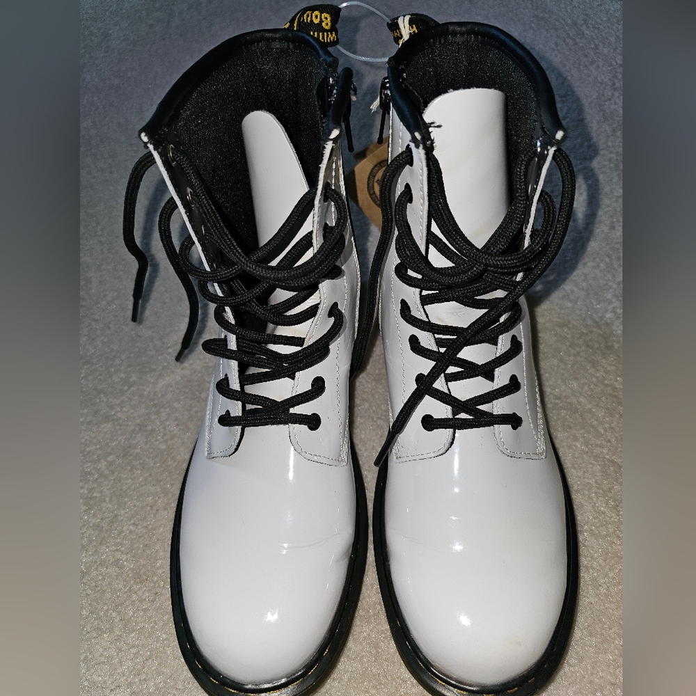 Dr Marten Women's White Lace-Up Boots